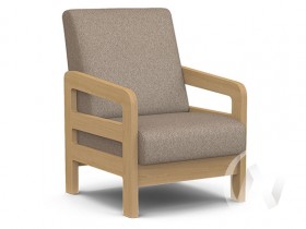 Кресло отдыха Вега-34 (бук лак/UNO CARAMEL) в Диксоне - dikson.katalogmebeli.com | фото