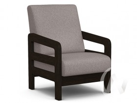 Кресло отдыха Вега-34 (венге лак/UNO ROSY-GREY) в Диксоне - dikson.katalogmebeli.com | фото