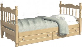 Кровать одинарная Аленка из массива сосны 800*1890 Сосна в Диксоне - dikson.katalogmebeli.com | фото
