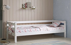 Кровать Соня Вариант 2 с задней защитой Белый полупрозрачный в Диксоне - dikson.katalogmebeli.com | фото