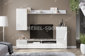 Мебель для гостиной МГС 4 (Белый/Белый глянец) в Диксоне - dikson.katalogmebeli.com | фото