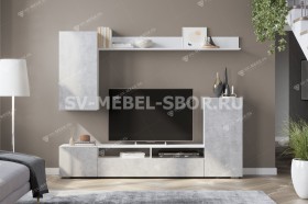 Мебель для гостиной МГС 4 (Белый/Цемент светлый) в Диксоне - dikson.katalogmebeli.com | фото