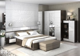 Спальня Вегас (Венге/Белый глянец) в Диксоне - dikson.katalogmebeli.com | фото